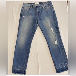 Frame Le Boy Denim Blue women’s 30 distressed Jeans